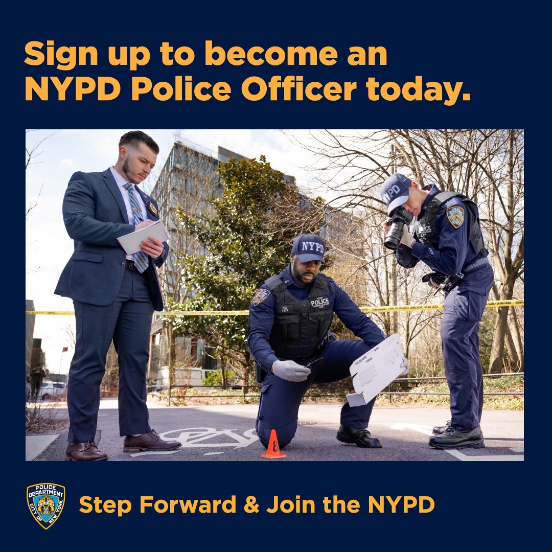 Don't just say I love NY. Live it.  
Join the NYPD. Registration is open now.  
For more information, contact 212-RECRUIT or go to: nypdrecruit.com.  

#StepForward