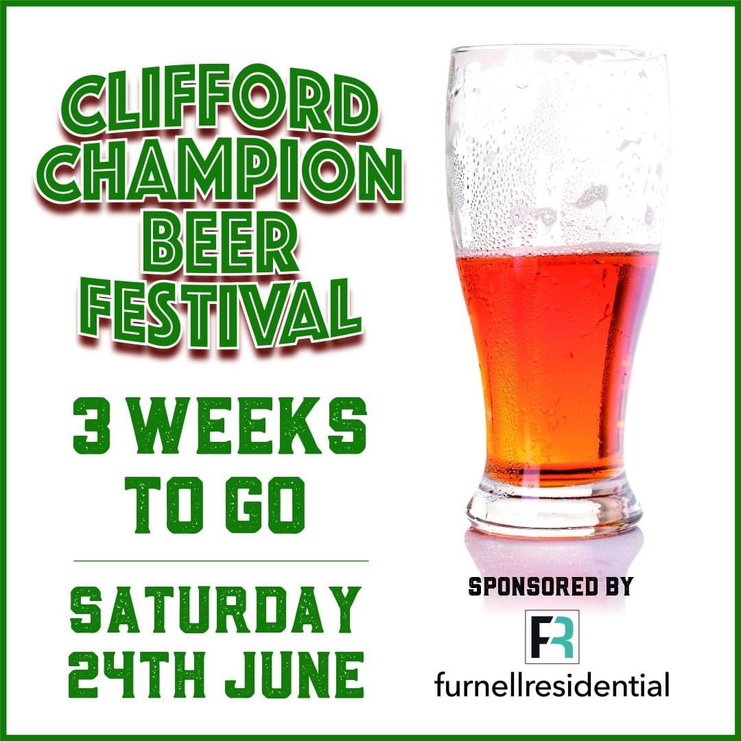 FurnellProperty's tweet photo. 🍻 It's almost time! 🍻

Remember you can buy your tickets for Clifford Champion Beer Festival from Douglas Yeadon Hardware in Boston Spa.

#SellingYourHome #LoveWhereYouLive #YourHomeOurBusiness #community #support #CliffordChampionBeerFestival #3WeeksToGo https://t.co/yJBeno96Wk