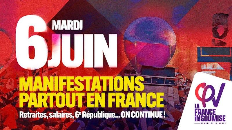 #6Juin #Manifestation #Manifestations #MacronDegage #ReformeDesRetraites #casserolades