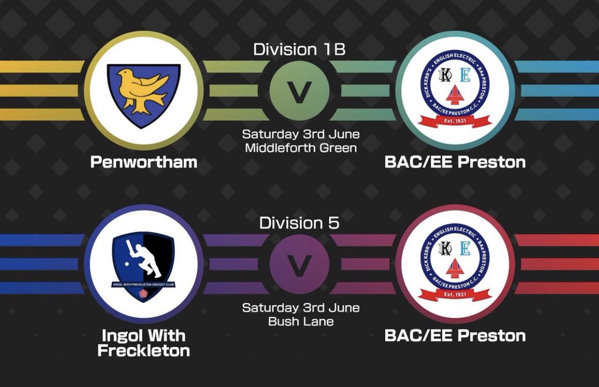 Another sunny weekend in store as both Saturday teams are in action! 

The 1st XI look to return to winning ways as they take on Penwortham at Middleforth Green whilst the 2nd XI look to build on last weeks win as they take on Ingol at Freckleton! ☀️🏏#upthemaroons