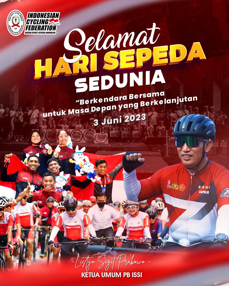 Selamat Hari Sepeda Sedunia Tahun 2023. Mari jadikan peringatan ini sebagai sarana untuk mendorong pertumbuhan ekonomi guna mencapai tujuan pembangunan yang berkelanjutan.

#WorldBicycleDay2023