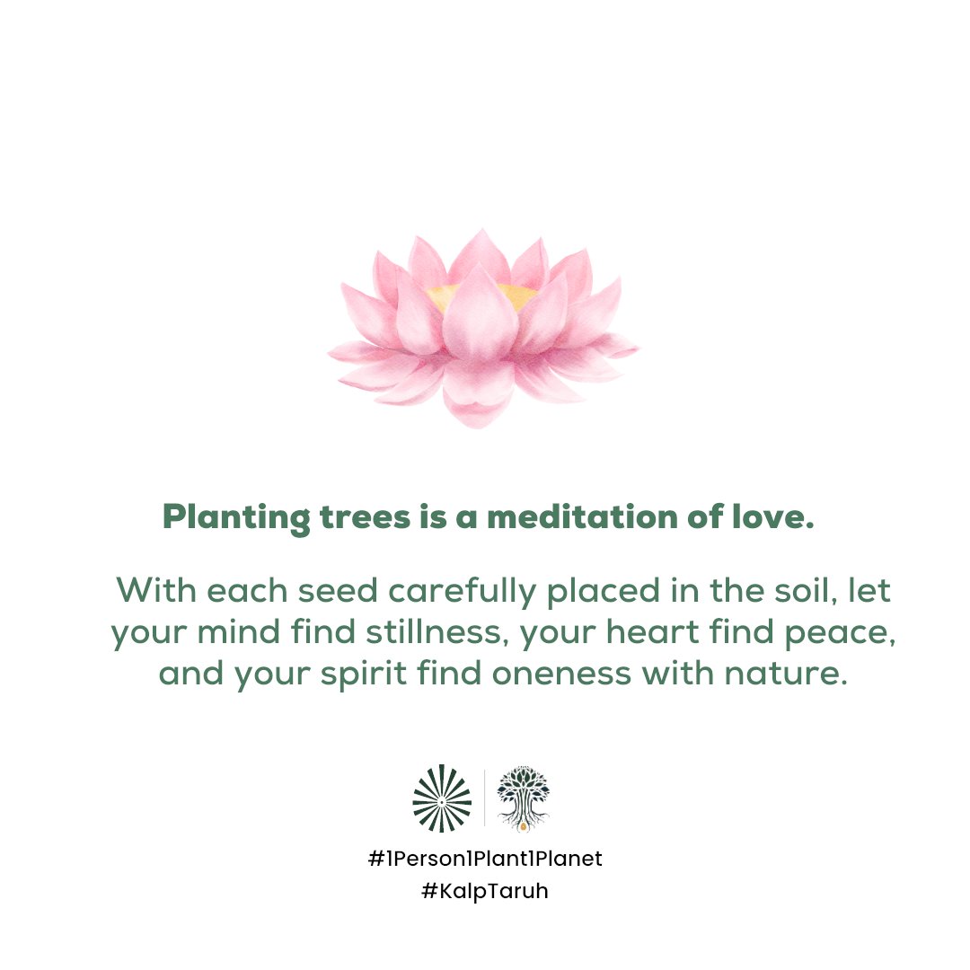 kalptaruh's tweet photo. Planting trees is not just an act, it's a meditation of love. With every seed nestled in the soil, we find stillness in our minds, peace in our hearts, and unity with nature's essence. #kalptaruh @BrahmaKumaris https://t.co/sNJQpFqJGZ