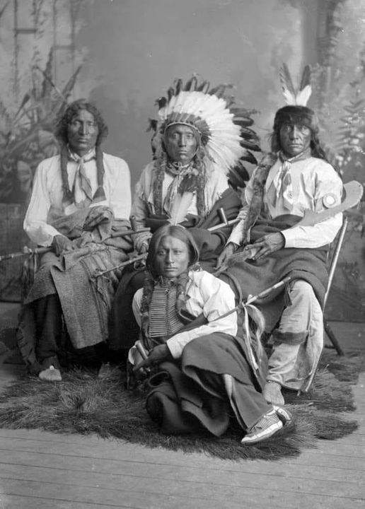 Iron Thunder, Crow Eagle, Fool Thunder and Slow White Buffalo
Dakota
1880s
Photo by D.F. Barry
