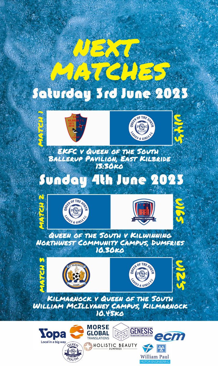 Our u12’s, u14’s &amp; u16’s all in action this weekend. You can get all our goal alerts via the Usqor app on your phone.  🔵⚽️🔵