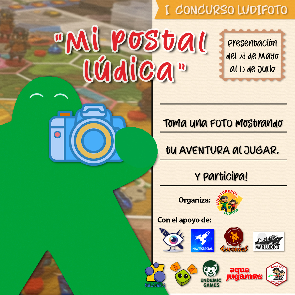 ALudicos's tweet photo. 🎉Les presentamos nuestro I Concurso de Fotografía Lúdica📸🎲
✅MIRA las BASES AQUÍ:
https://t.co/Y53OXvkPpI

#aventurerosludicos #mediosludicosperu #seamoslibresjuguemossiempre https://t.co/wp8Ba1OZxJ
