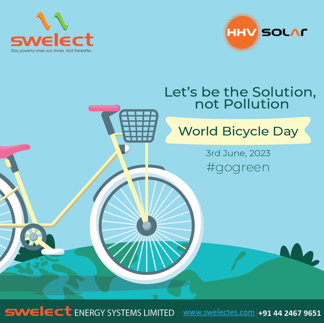 'Pedaling Towards a Solar-Powered Future: Celebrating World Bicycle Day!'

#Cycling #BicycleDay #RideMore #PedalPower #gogreen #greenenergy #SWELECTSolar #hhvsolar #SolarPower #RenewableEnergy #SolarPanel #CleanEnergy #SolarAwareness #SolarTechnology #GreenEnergy #SolarSolutions