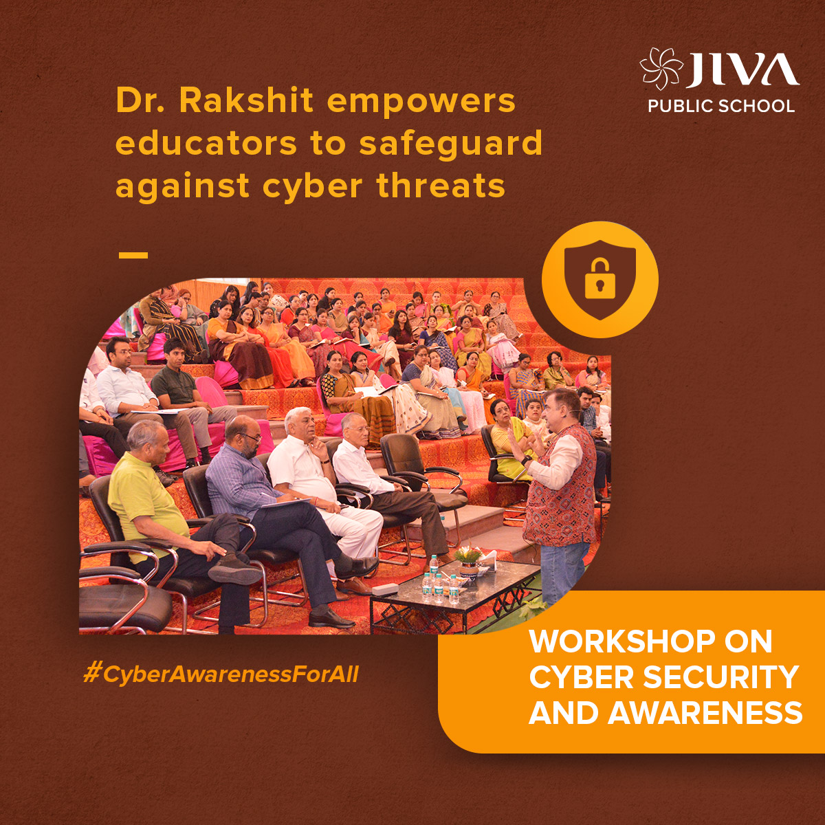 JivaSchool's tweet image. Jiva Public School, in collaboration with esteemed #cybersecurity expert Dr. Rakshit Tandon, hosted an enlightening workshop aimed at equipping teachers from Jiva Public School and other schools with vital knowledge and measures to combat cyber crime.

#cybersecurityforall