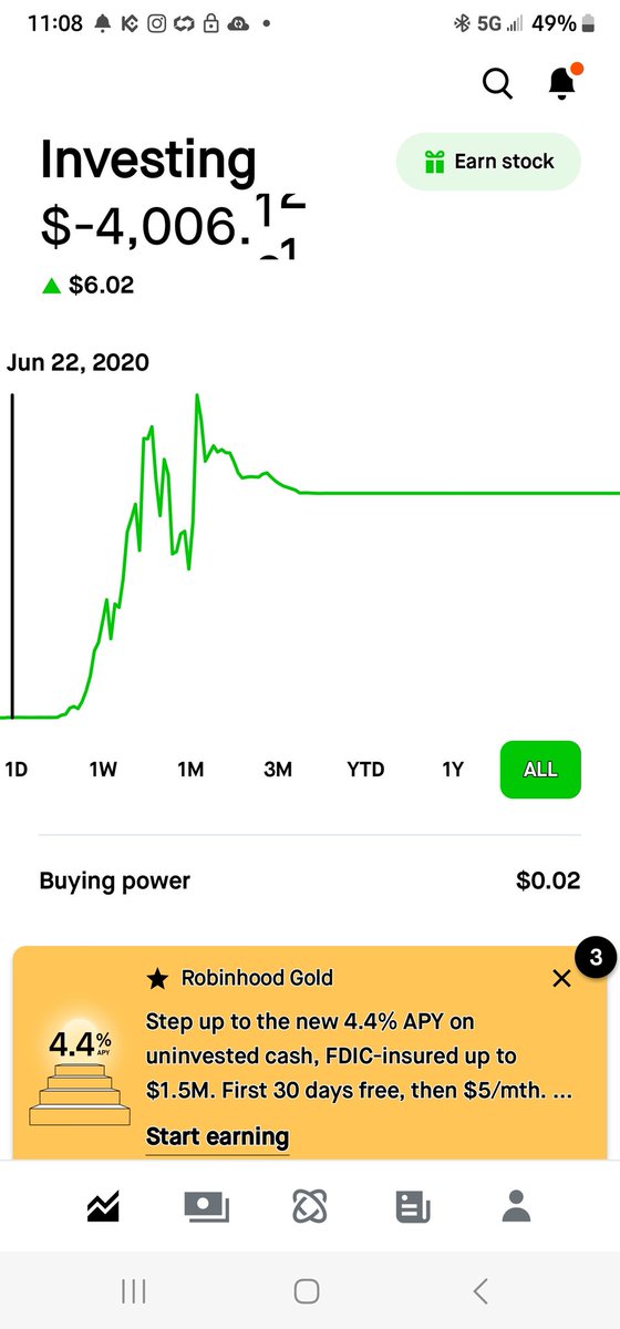 Luneauk1's tweet photo. Those crooks at @RobinhoodApp stole my dogecoin profits in excess of  $100k! My RH account still shows I opened my account with negative $4k. Anyone else's account show a starting negative balance? https://t.co/iZrTrPaA1U