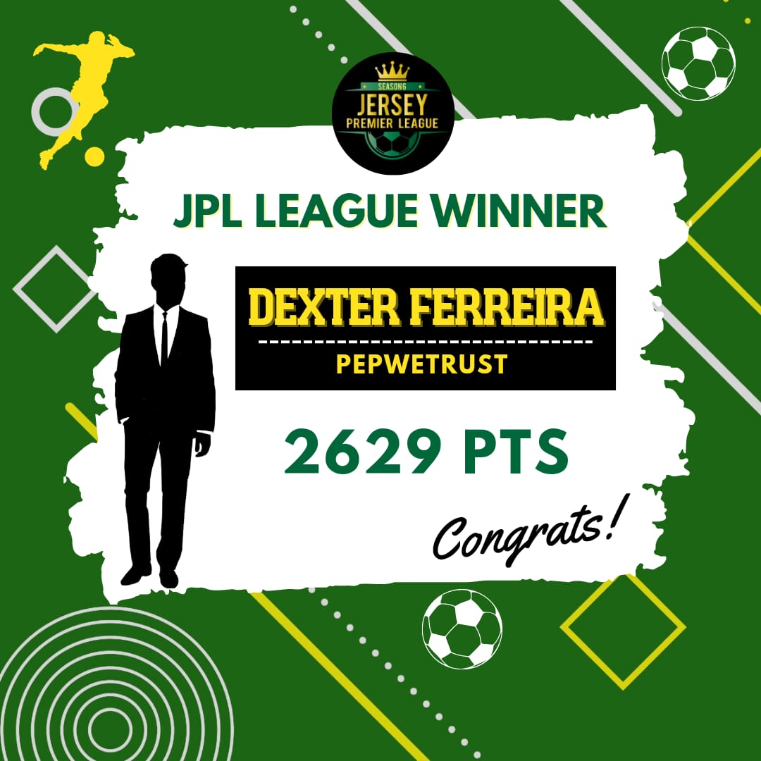 @FDdexter IS THE UNDISPUTED WINNER OF JERSEY PREMIER LEAGUE SEASON 6 

Amassing an overall score of 2629 points, he managed to be 75th in India and Overall 4042nd rank.

#JerseyPremierLeague congratulates him on his grand success as he takes away United Jersey and 5000 INR prize