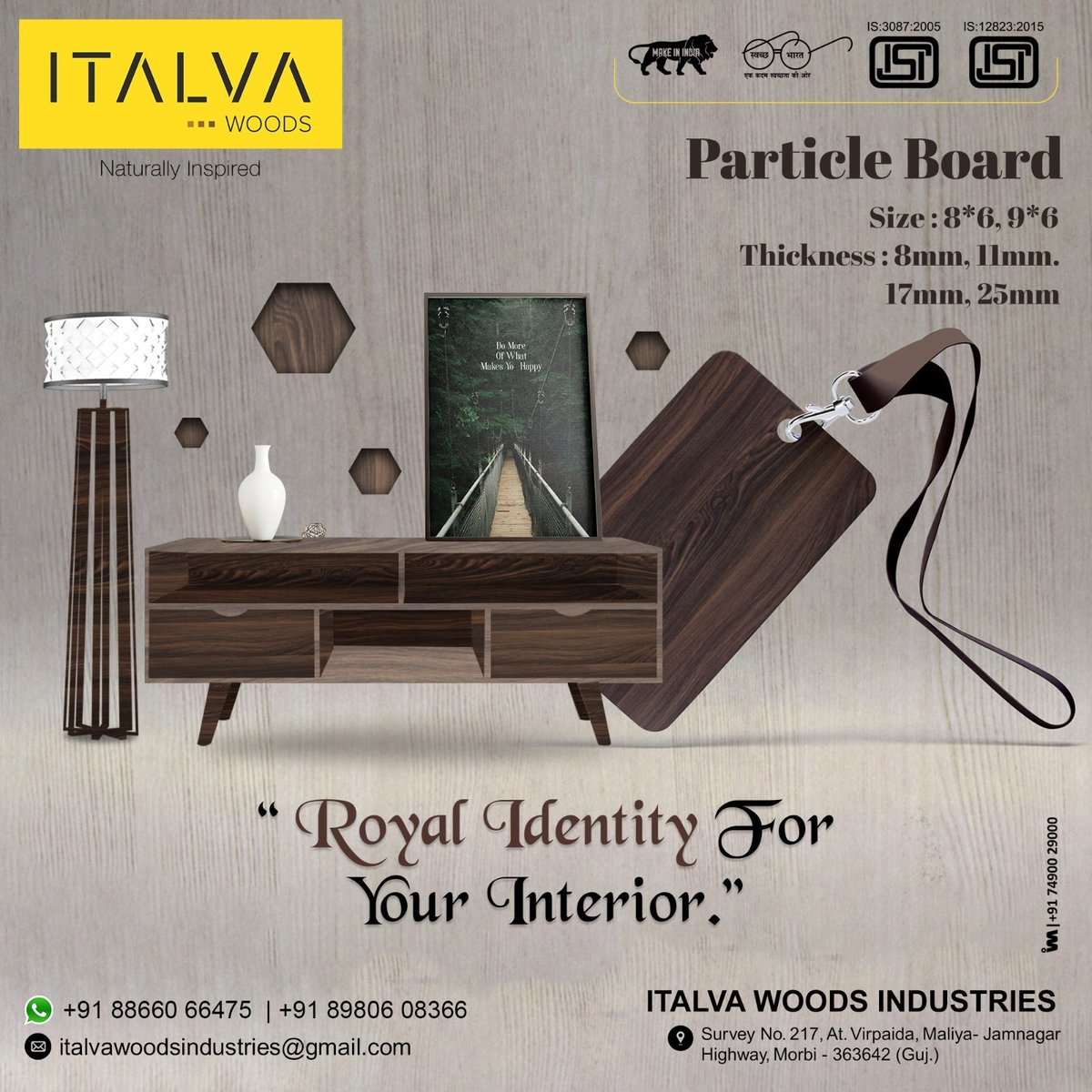 ibais_wooden's tweet image. Let's Design Something Special With Italva Woods

ITALVA WOODS INDUSTRIES - MORBI

For enquiry via WhatsApp click:
ibais.biz/8866066475

Helpline No: +91 88660 66475
.
#particleboard #prelam #prelaminate #plyboard #plyboardmanufacturer #wooden #woodenproduct