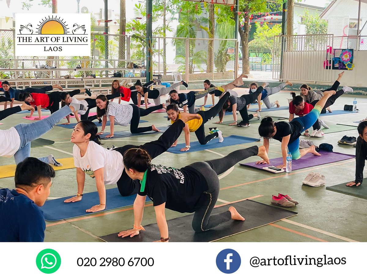 aol_laos's tweet photo. @ArtofLiving Trainers in #Laos opened the 9th International Day of Yoga. Curtain Raiser event organized by @ArtofLiving . 
#IDY2023  #IDY2023Countdown  #Yoga #yogainspiration  @moayush  @SriSri  @ArtofLivingYoga @narendramodi  @PMOIndia @MEAIndia https://t.co/aa6KlzsyLJ