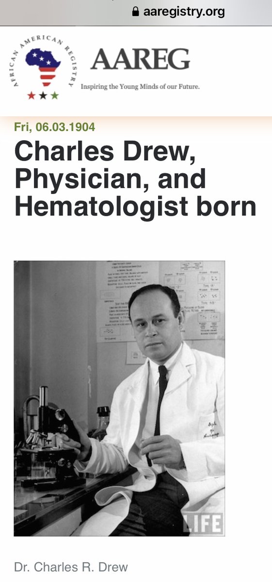 AyizeS's tweet photo. #TodayInBlackHistory 6/3 #HBD #CharlesDrew #Physician #MedicalResearcher of #BloodPlasma! β¦@HealthEquityDocβ© β¦@historianspeaks @queenie4rmnola @dijoni @MsSpice9β© β¦@Udadisi @selmekki @GRevmgbrown4 β¦@kinspire2 β¦@reevesalfredβ© see: https://t.co/X0DjWOCulD https://t.co/K0ROTydjl4