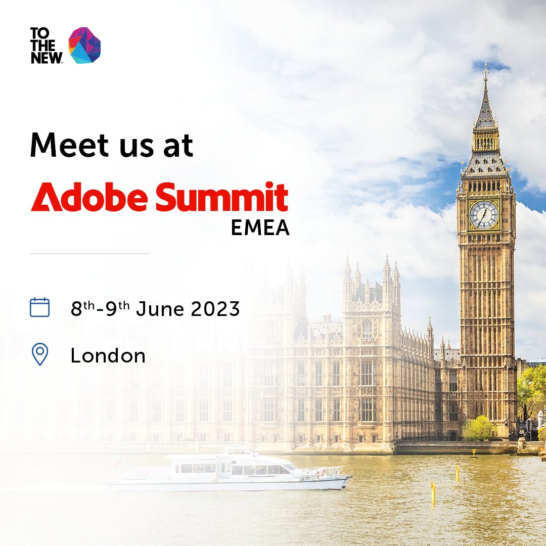 We are heading to #AdobeSummitEMEA. Join us as we dive into the latest innovations shaping the digital landscape.
We can't wait to immerse ourselves in inspiring keynotes & innovation talks and foster valuable partnerships.

See you there!
#tothenew #AdobeSummit #adobe #aem #aec