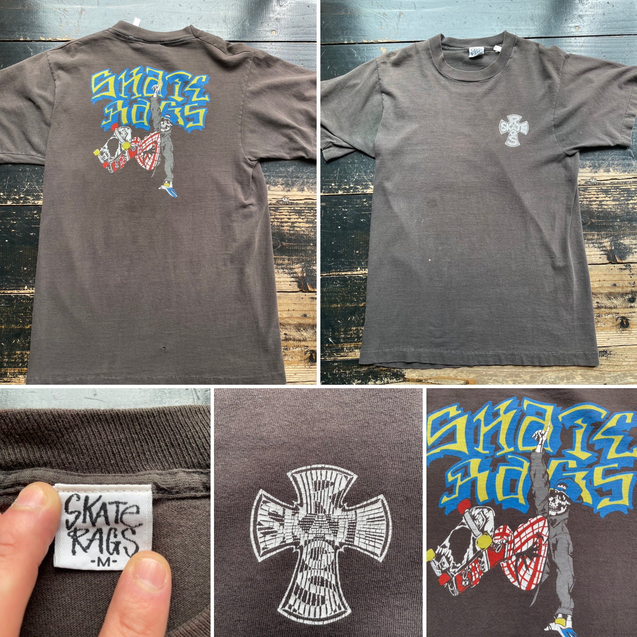 80s 90s SKATE RAGS Tシャツ スケートラグス