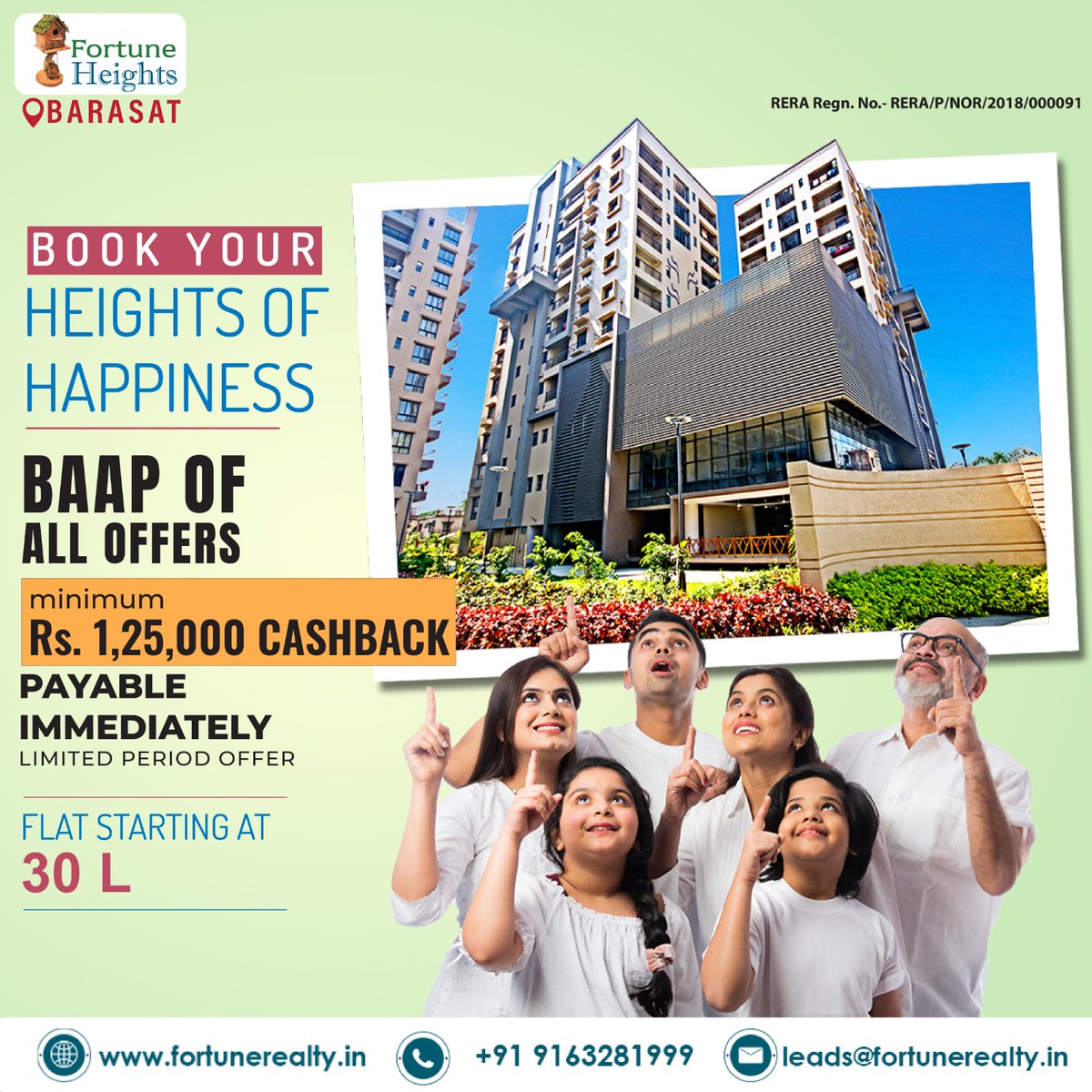 With flats starting at Rs. 30 Lakhs, we bring to you a house of comfort, love and luxury. Live the grandeur lifestyle that overwhelmed you. On buying your dream home now find great deals.

#FortuneRealty #Flats #Realty #LuxuryHomes #Residences #LuxuryAmenities