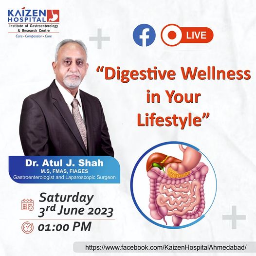 KaizenHospital's tweet photo. Join Dr. Atul Shah from Kaizen Hospital LIVE on Facebook Today at 1pm! 📷

Don't miss out on this incredible opportunity to learn from Dr. Atul Shah's wealth of knowledge. 

#HealthcareExpert #FacebookLiveEvent #KaizenHospital #MedicalAdvancements #gastrologist #healthissues https://t.co/B1hrYtrzbz