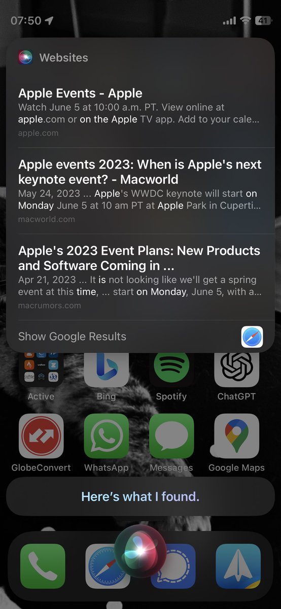 Is Siri really so useless now that it doesn’t even have knowledge of Apples own events? 😳