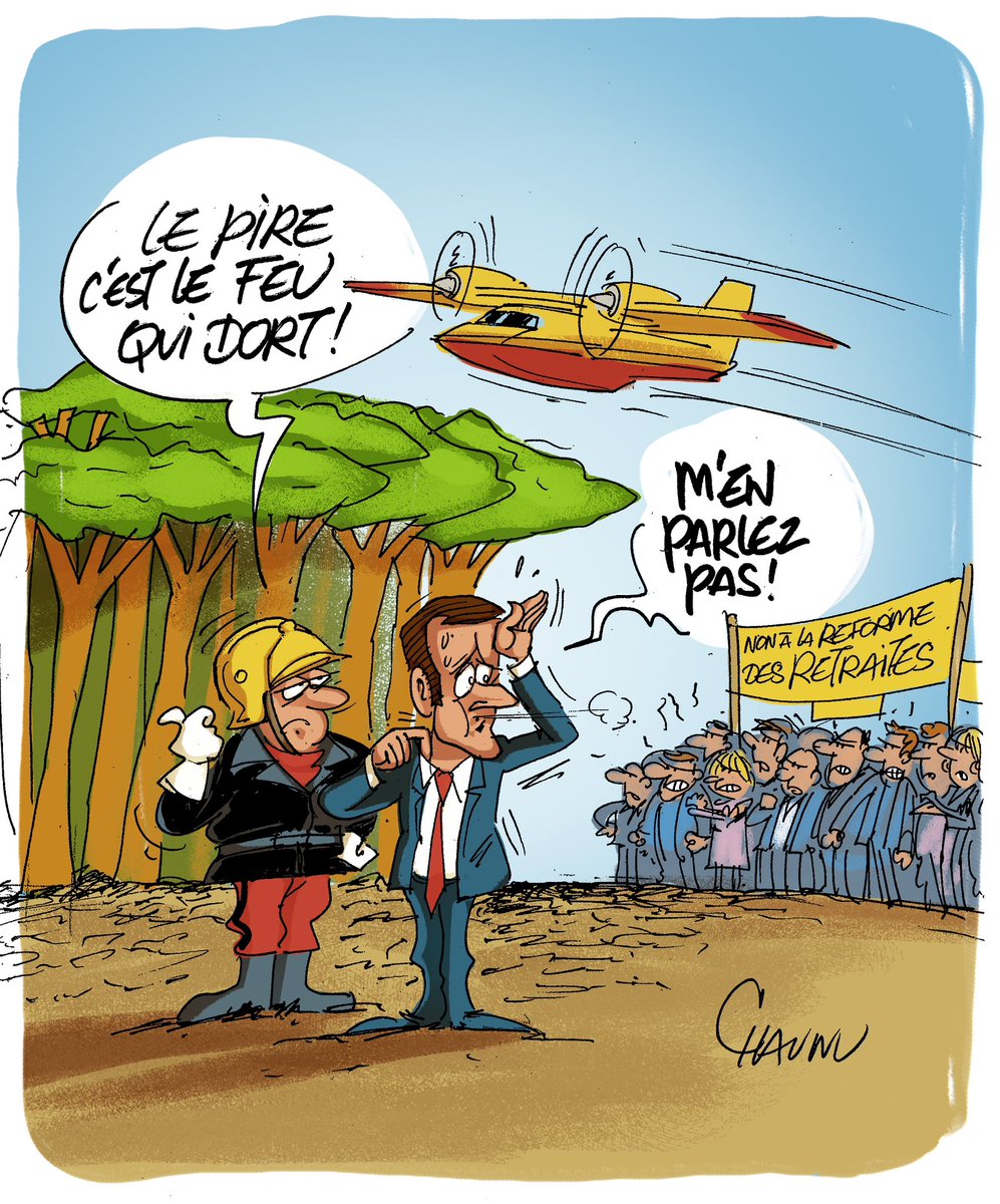 ✏️ Dessins du jour ! #canadair #macron #reformedesretraites #macron #actu #dessindepresse