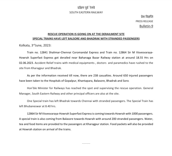 idhaliyan's tweet image. 238 Casualties, around 650 Injured Passengers till rescued.

#train_accident #CoramandalExpress
#Latest_Update @DinamaniDaily