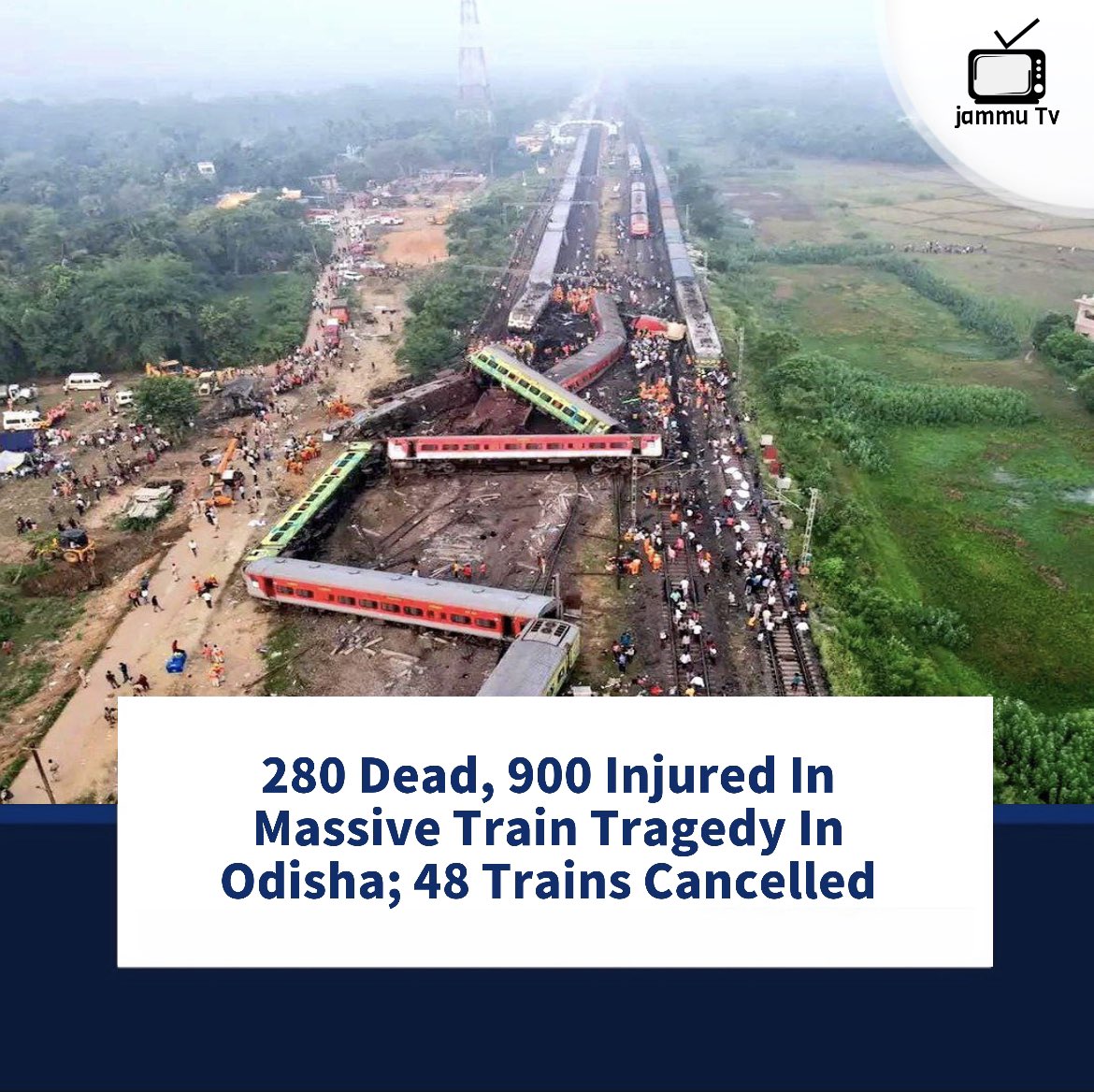 #Odisha | Devastating #train tragedy in Odisha claims 280 lives and leaves 900 injured 

Our hearts go out to the victims and their families during this difficult time. #OdishaTrainTragedy #Condolences