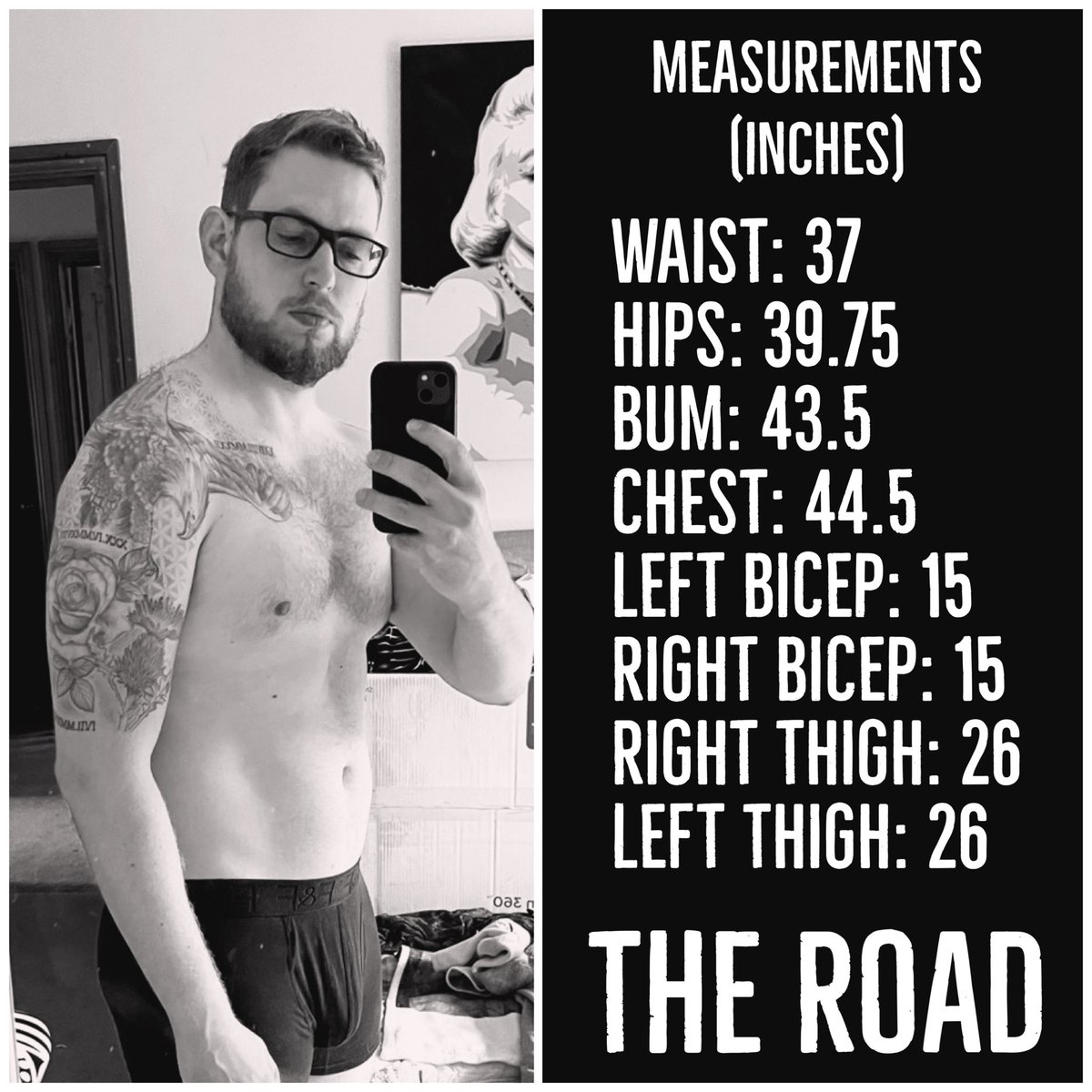 New measurements! Lets have got much bigger, waist a bit smaller but otherwise no real change. Pre season starts soon! #rugbyfit #theroad