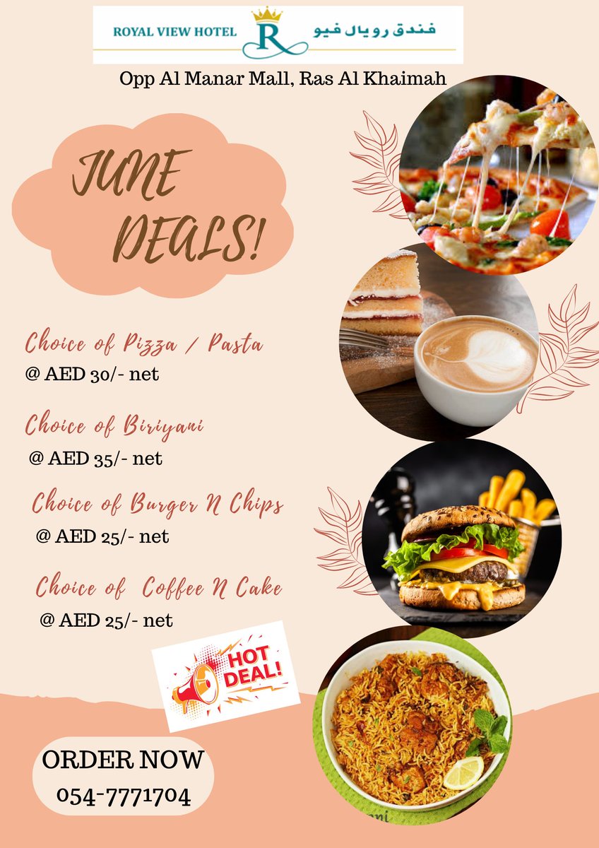 #June #deals #bestintown #ordernow 054 777 1704 #pizza #burgers #pasta #coffeecake #biriyani