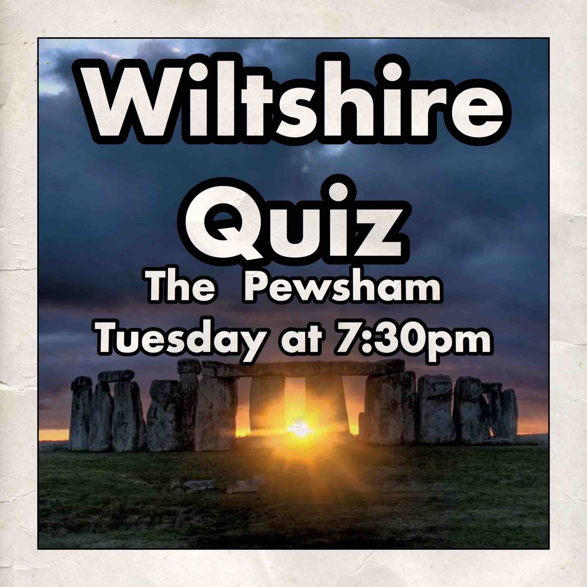 Join us on Tuesday at #ThePewsham in #Chippenham for our next #QuizNight! 7:30pm start for our #Wiltshire #Quiz with great prizes to be won