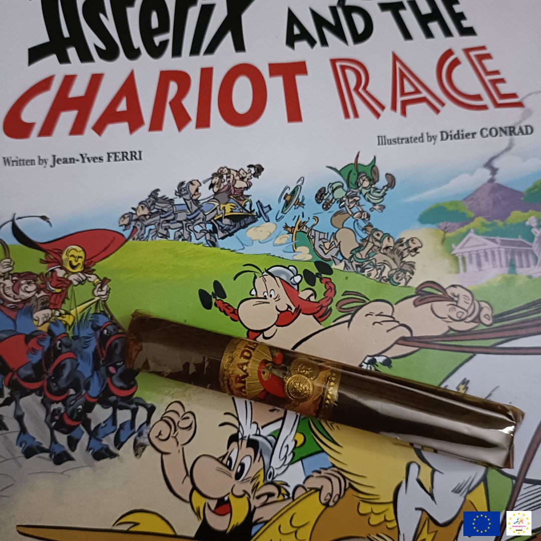 The Corona Virus Race Team wins the chariot race, leaving us wondering: Coincidence or conspiracy theory? 🏁#cigarseurope #racedaylaughs #frenchgrandprix #conspiracytheory #coronavirusconspiracy #asterixandobelix #cigarsandcomics #comicbookcovers #armorica #brittanyfrance #gauls