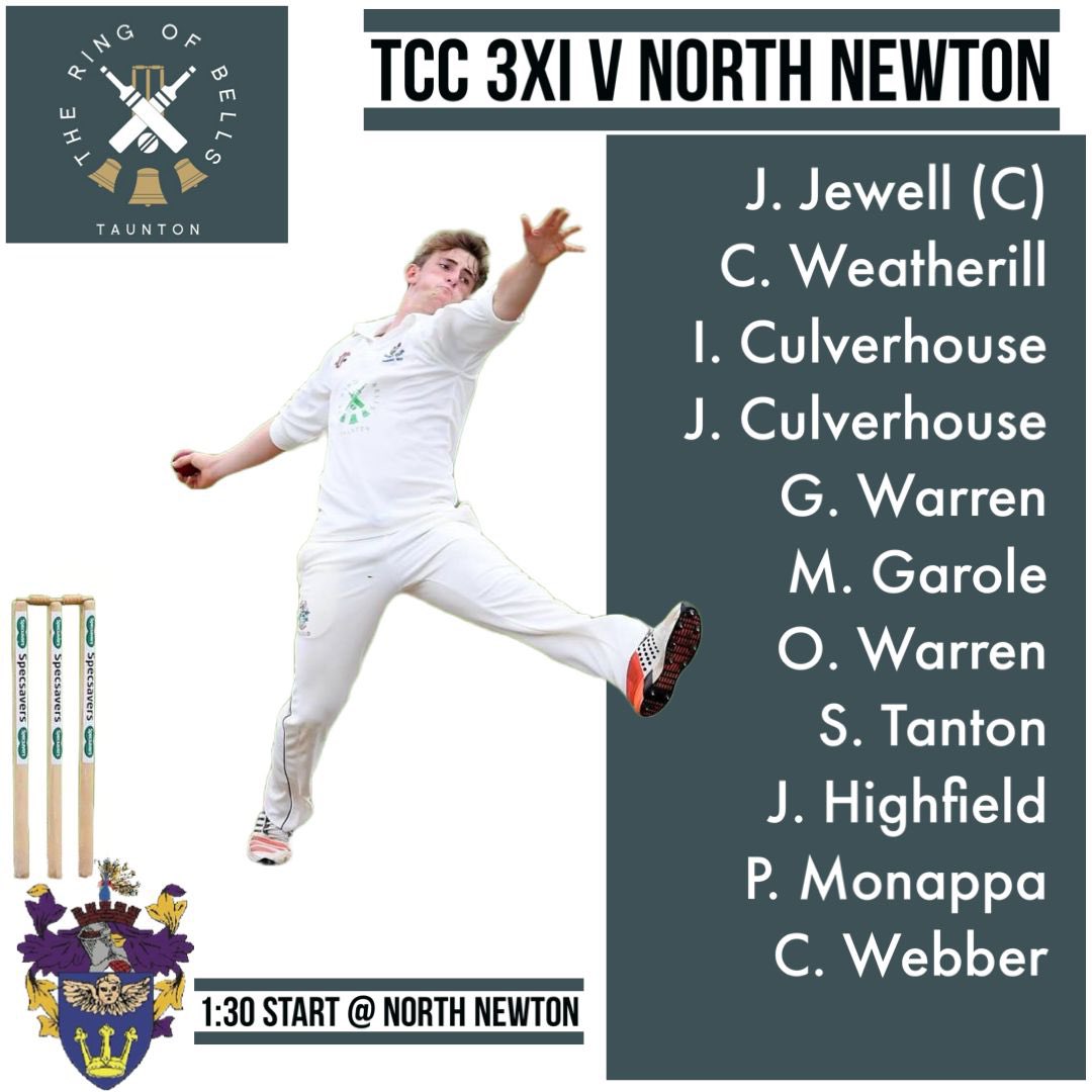 Taunton Cricket Club (@tccofficial1829) on Twitter photo Your 3๏ธโฃ Taunton CC squads:
1st XI: <a href="/NorthPethyCC/">North Petherton CC</a> ๐
2nd XI: <a href="/BandHCricket/">Broadway and Horton Cricket Club</a> ๐ฃ๏ธ
3rd XI: <a href="/NorthNewtonCC/">North Newton CC</a> ๐ฃ๏ธ
12:30 start for the 1st XI. 13:30 for the 2nd & 3rd XI. Your 3๏ธโฃ Taunton CC squads:
1st XI: <a href="/NorthPethyCC/">North Petherton CC</a> ๐
2nd XI: <a href="/BandHCricket/">Broadway and Horton Cricket Club</a> ๐ฃ๏ธ
3rd XI: <a href="/NorthNewtonCC/">North Newton CC</a> ๐ฃ๏ธ
12:30 start for the 1st XI. 13:30 for the 2nd & 3rd XI.