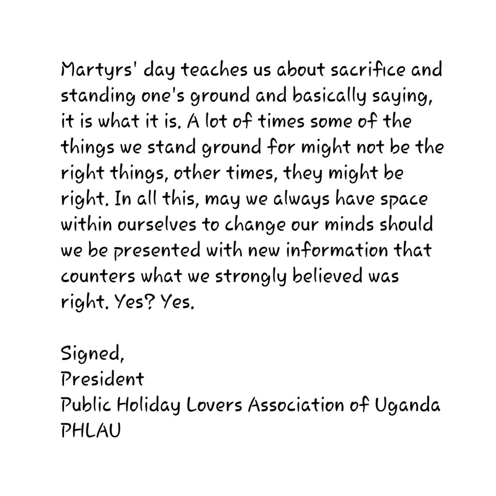 My public holiday message as President of PHLAU. #MartyrsDay2023