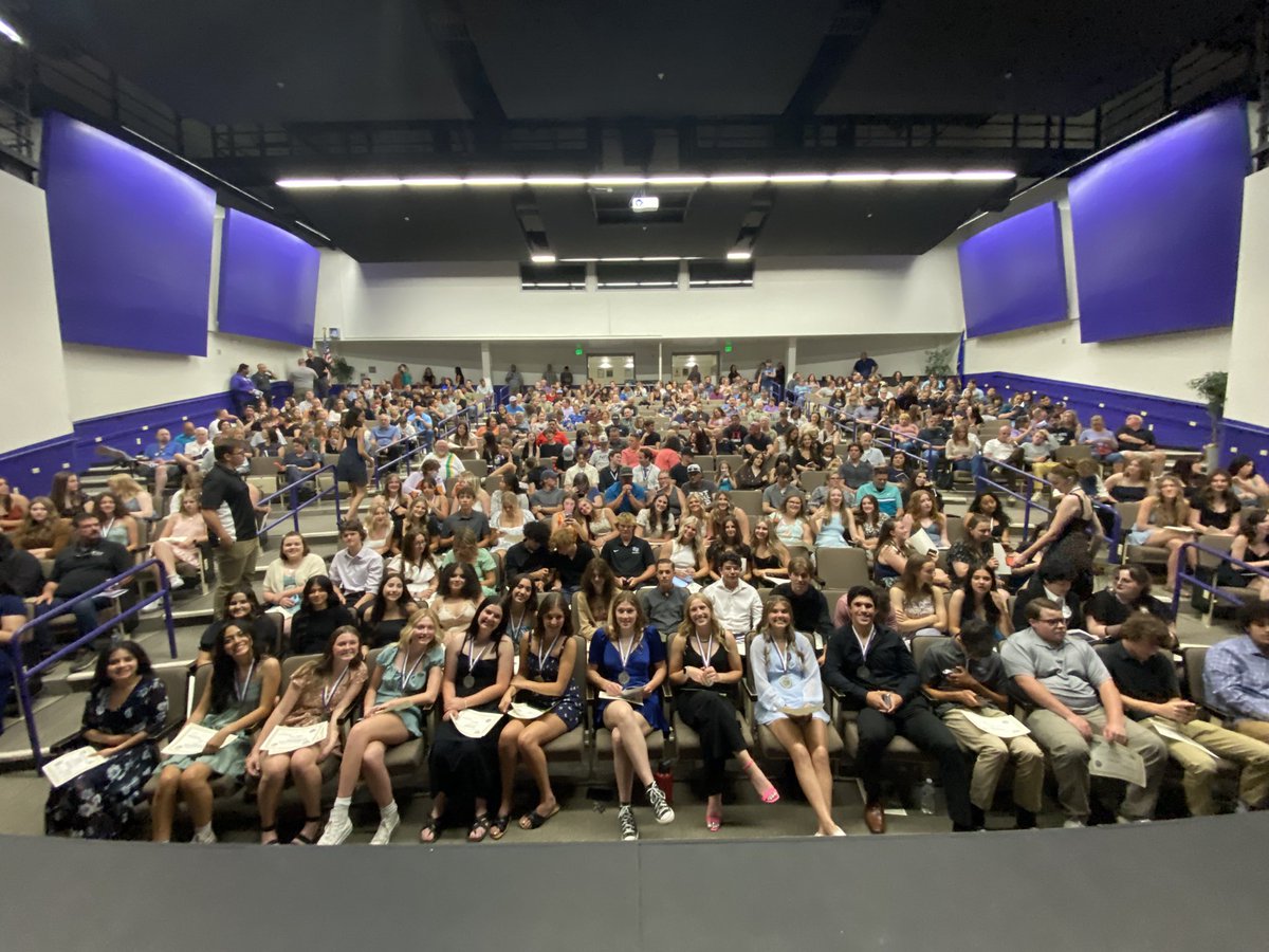 A packed theater recognized and celebrated Sports Medicine students who have completed our 3-4 year pathway earning their CTE endorsement on their diplomas! Congratulations to Sadie Fox who received our 2023 Outstanding Senior in Sports Medicine Award! #Family