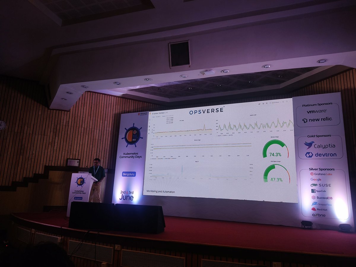If yesterday was about Monitoring your Metrics, today is about decluttering your #k8s cluster. Vinaya speaking about a bunch of work we did at @OpsVerse to Marie Kondo our clusters to 'spark joy' in the cluster management 🙃😅 Happening now in Audi 2 @ @KCDBengaluru 😀👋