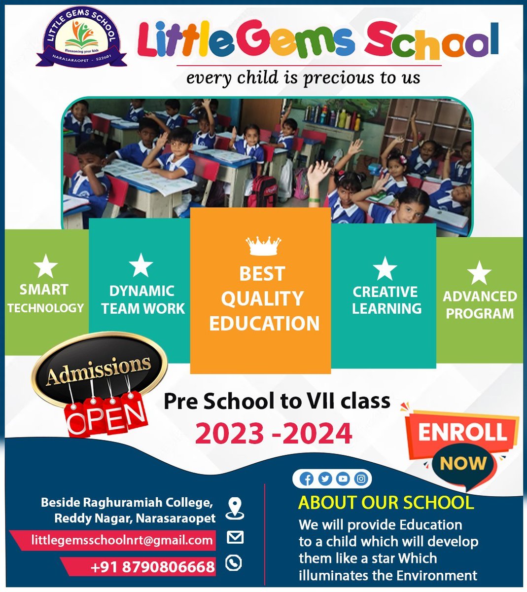 littlegems_nrt's tweet image. Best Quality Education
Contact : +91 87908 06668
Email     : +littlegemsschoolnrt@gmail.com
#admissionsopen2023_24 #schooladmissions #bestlearningschool
#littlegemsschool #besteducation #a/c classrooms