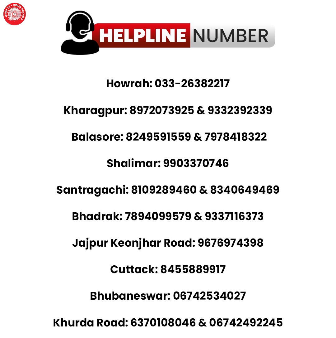 Helpline numbers for Balasore, Odisha Train Accident