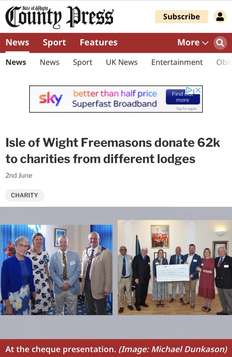 TheCraftySec's tweet image. Checking out my phone news feed this morning and great to read of our Bro’s of the @solentmasons and Isle of Wight in particular who have featured in @iwcponline with amazing donations to charitable &amp;amp; worthy causes totalling £62k. ❤️