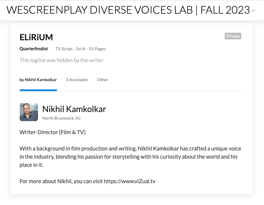indiancowboy's tweet photo. ELiRiUM - Quarterfinalist WeScreenplay. Getting lots of notes on this Sci-fi TV pilot from friends and colleagues. Thanks again to all the actors who did a read for me a few weeks ago! 🙏
#nycwriter #nycfilmmaker #njfilmmaker #showrunner #tvwriting #preWGA #wgasolidarity #pilot https://t.co/gPvx1i81lu