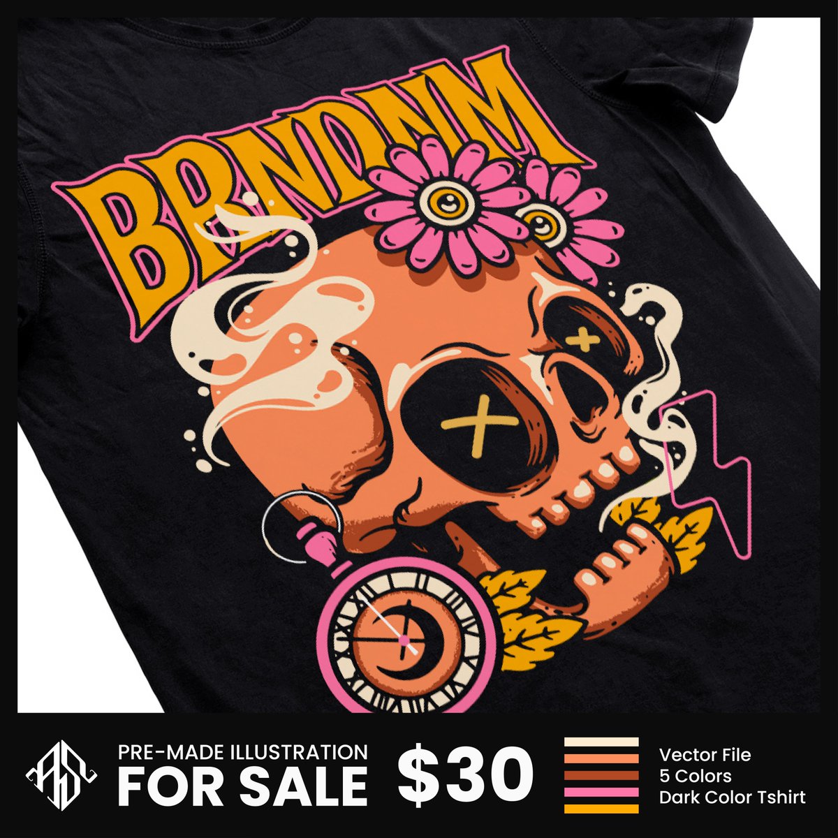 ✅ Available for sale

✅ Exclusive to one buyer
✅ Vector work (PSD if needed)
✅ Dark tshirt color
🔥PM for inquiry

#designforsale #streetwear #apparel #clothingbrand  #skull