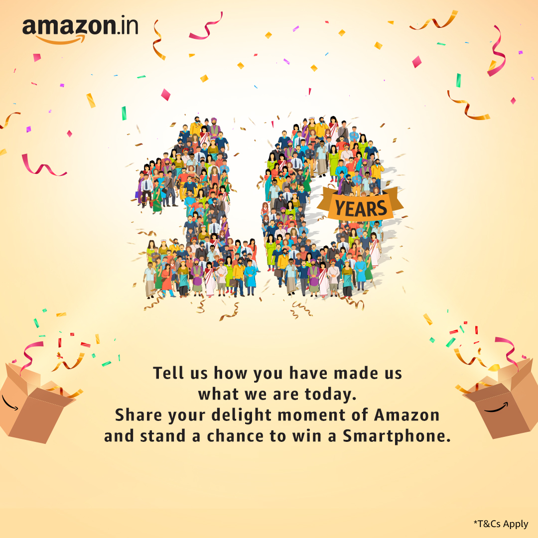Want to participate? Reply to this tweet with your stories and tag @amazonIN. #AmazonIndia #10YearsOfAmazon #IndiaKiApniDukaan #ContestAlert #ContestIndia #Giveaways #ParticipateNow