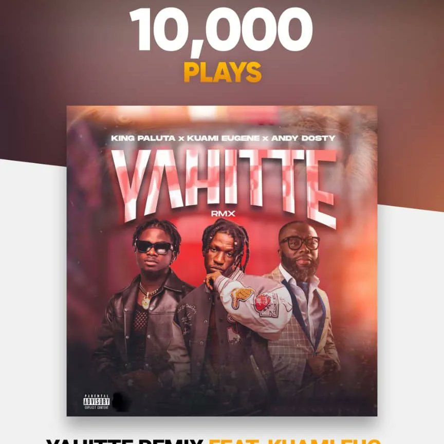 KingPalutaArmy's tweet photo. In less than 22 hour King Paluta #YahitteRmx ft Kuami Eugene and Andy Dosty has achieved over 10,000 plays on Audiomack, 68K views and trending at no. 6 on YouTube π₯π₯
https://t.co/9hOdwlD1WF https://t.co/ueMSKYNzxN