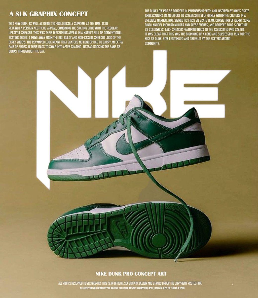 Nike Dunk Pro Low Concept Art
Design by @officialthatow_
Photo @nike 

#typedesign #artoftheday #posteroftheday #designfeed #posterdesign  #grvphicworld  #graphicdesign #culture #explore #getinvolved #posterunion #youaretypography #digitalarchive #icographica #customlettering