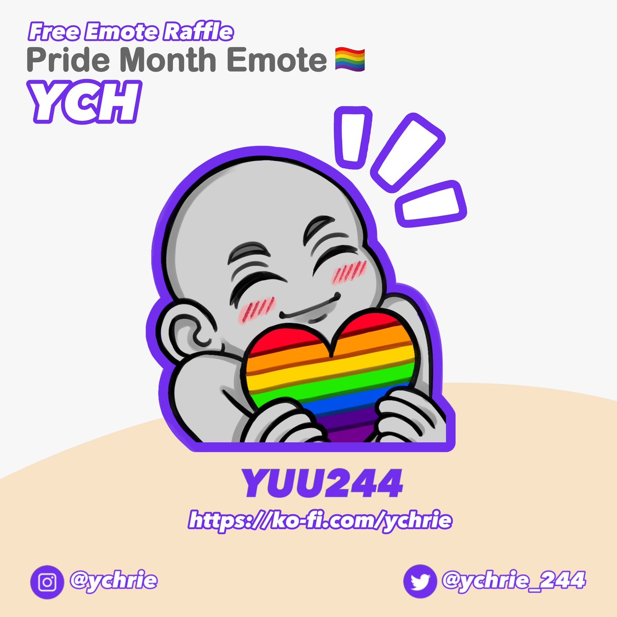 Happy Pride Month Guys 🏳️‍🌈‼️

🌼 FREE YCH EMOTE RAFFLE 🌼
drop ur ref (oc + ur flag) down the comments for Pride Month Emote of ur vtuber/char.

No slots, I'll make as many as I can, hope ur lucky OC gets picked by me ^^ #KofiChallenge #YCH #emotes #PrideMonth

💗+🔁 appreciated!!