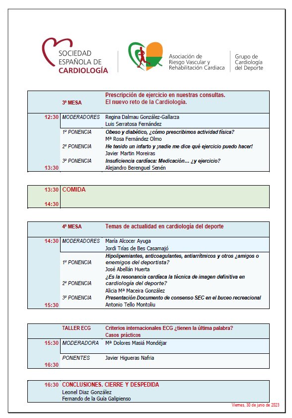 GTDeporSEC's tweet photo. 🏃🏾‍♂️🎽👟 V curso monográfico #CardiologiaDeportiva
🚩30 Junio 🗓️
Los temas más 🔥 de Cardiología del Deporte, no os lo podéis perder! #DeporteSIperoSEGURO
Animamos a todos los @JovenesSec y @ResiSec🔝
Inscripción
👇🏻👇🏻👇🏻
https://t.co/uMfDA3PyoZ https://t.co/Q8fwZU0TeZ