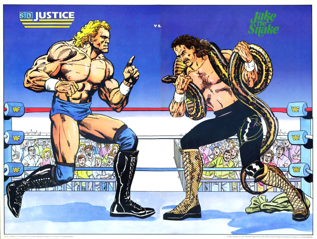 BattleMania poster of Sid Justice vs. Jake Roberts. #WWF #WWE #Wrestling #ValiantComics #Sid #JakeRoberts