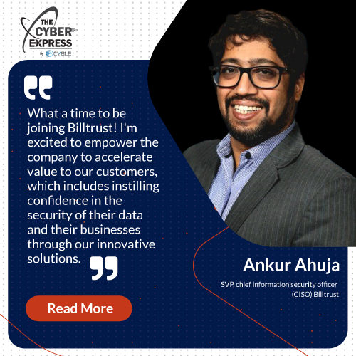 📚 Exciting News! <a href="/Billtrust/">Billtrust</a>, a leader in B2B accounts receivable automation and digital payments, welcomes Ankur Ahuja as SVP and CISO. Ahuja will spearhead Billtrust's cybersecurity and cyber assurance initiatives, reinforcing the company's commitment to ensuring the security