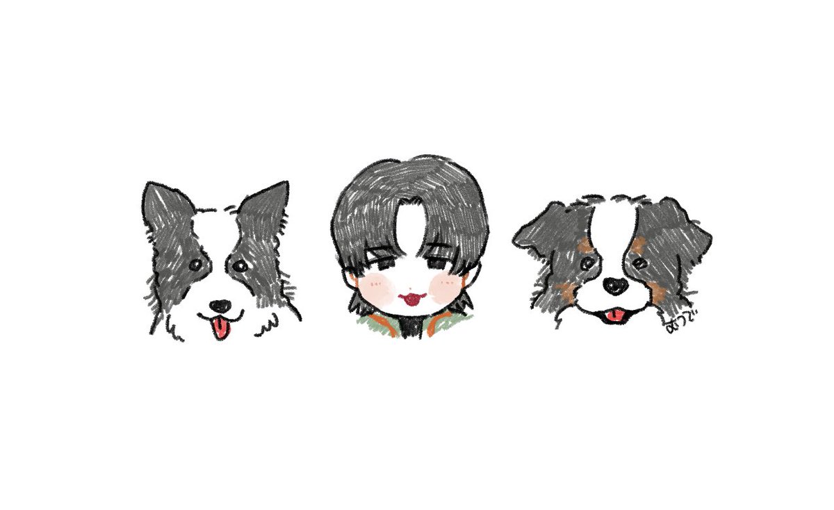 過去絵で申し訳ないですが、最近のセンター分けめめちゃんもやっぱり