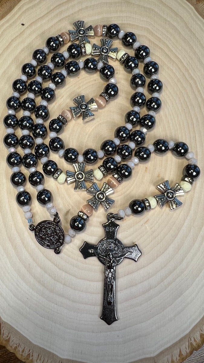 Excited to share the latest addition to my #etsy shop: Rosary of the Medal of Saint Benedict Handmade etsy.me/3IVVNcS #black #birthday #silver #benedictmedal #giftforher #fathersdaygift #catholicgifts #rarefind #handmade