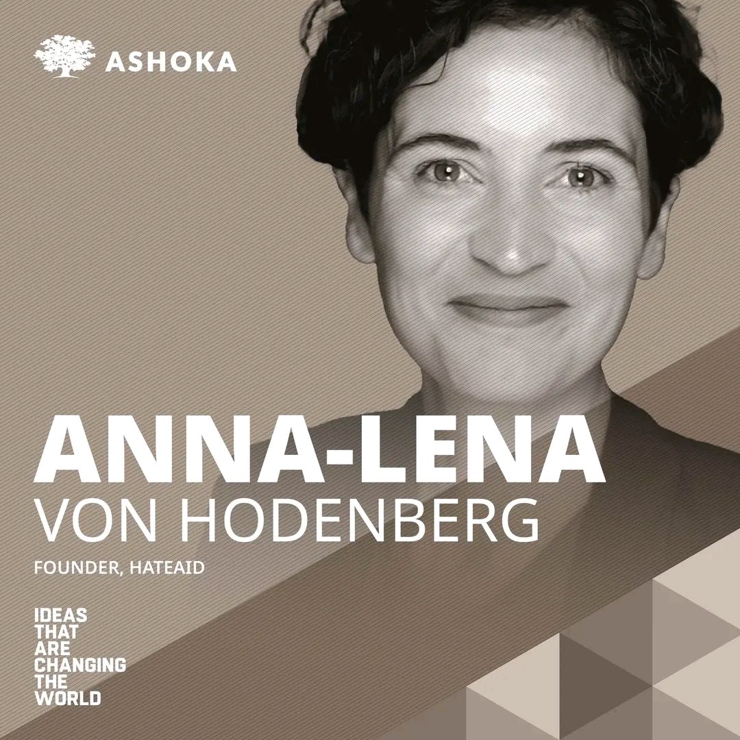 Introducing 2022 #AshokaFellow Anna-Lena von Hodenberg of Germany. HateAid,  LeadingSocialEntrepreneur: thin line between freedom of speech and who defines what is hatespeech? ow.ly/gwO350Ok0EK
