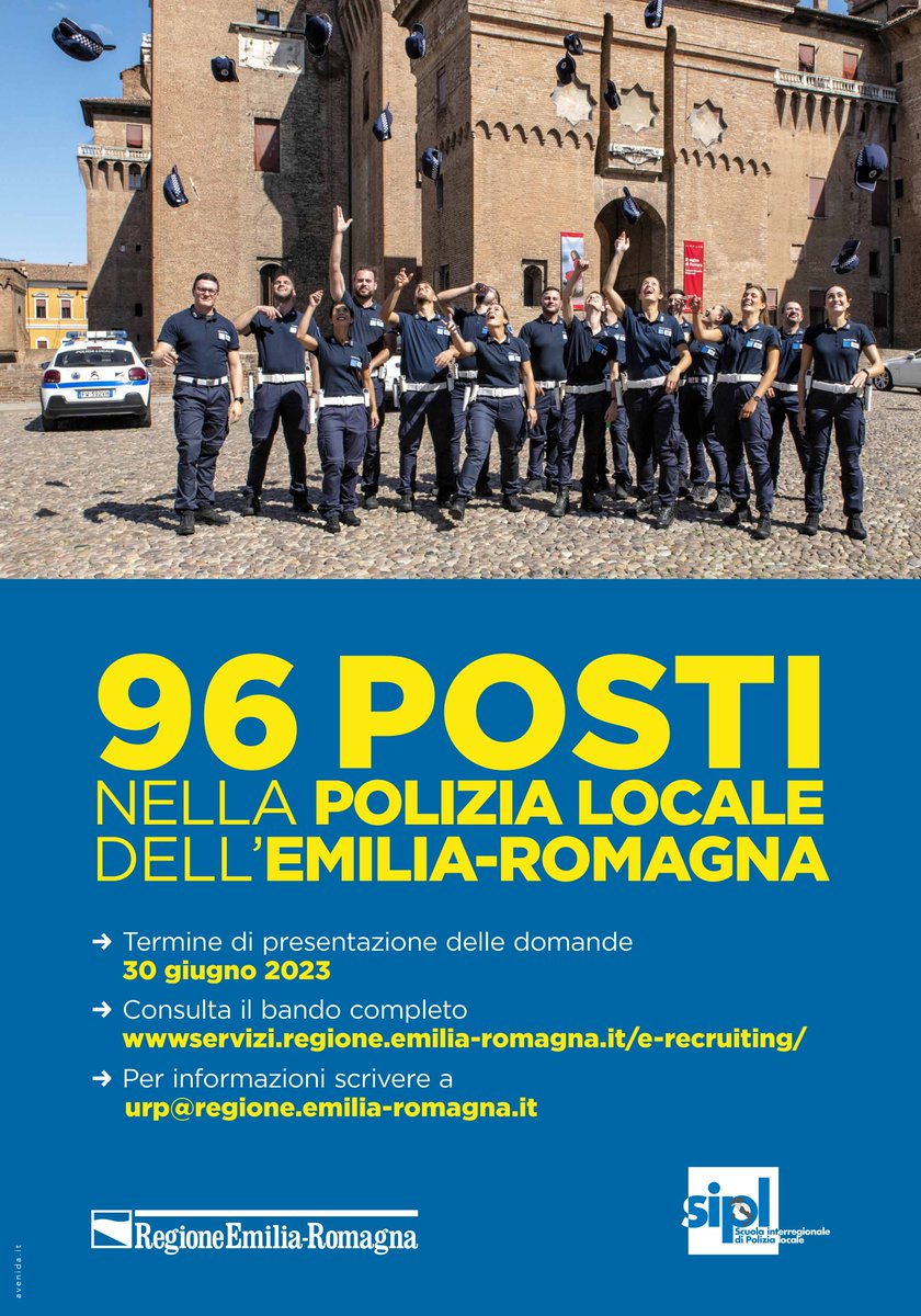 📢 Reclutamento di 96 agenti di #polizialocale 👮‍♀️👮 Qui il bando: wwwservizi.regione.emilia-romagna.it/e-recruiting/S…