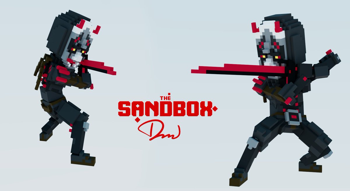 The third TSB voxel model I made when I just started playing VoxEdit around two years ago. 
My favorite OW character, Genji Shimada, Oni skin. #TheSandbox #sandboxgame #VoxEditWeekly #voxel #voxelart #TSBCreator #Overwatch #genji