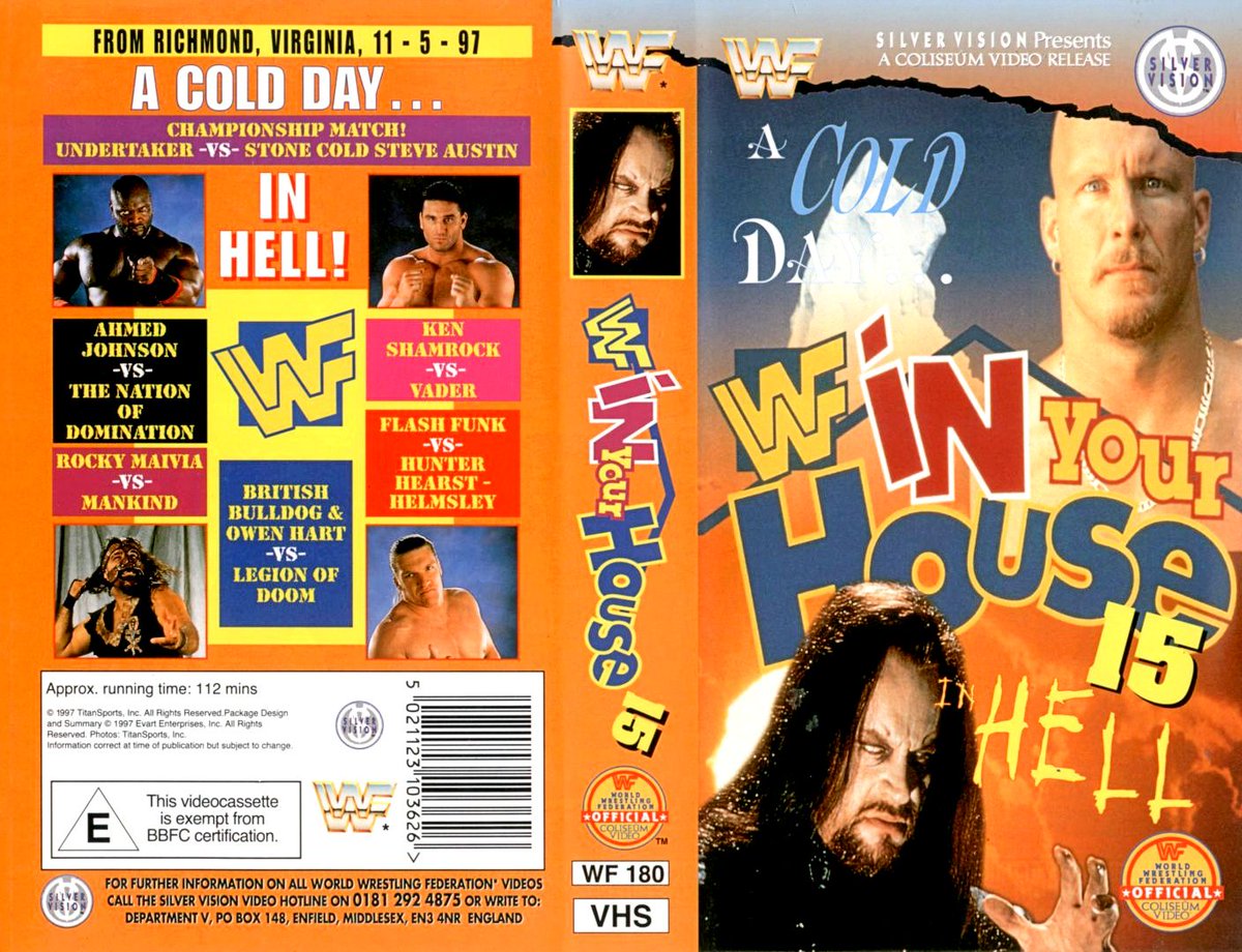 Silver Vision presents WWF In Your House 15: A Cold Day in Hell on video cassette! 🏡📼 #WWF #WWE #Wrestling #InYourHouse